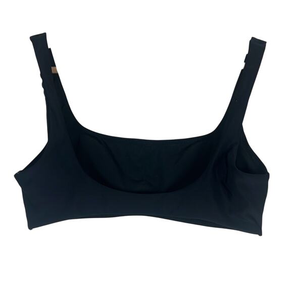 NWT Aerie Bikini Top Womens M Black Scoop Neck Coastal Minimalist Clean Girl - Picture 5 of 5